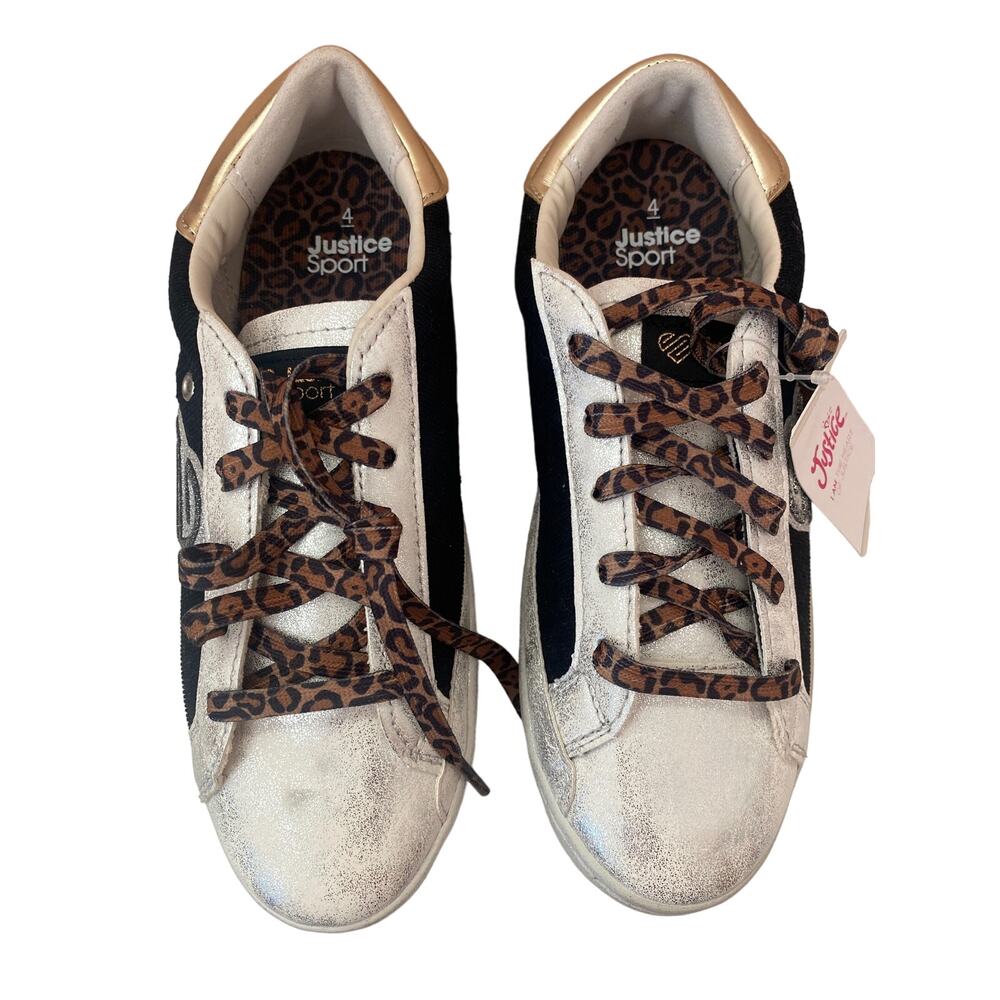 Justice Girls Low Top Sneakers size 4 NWT